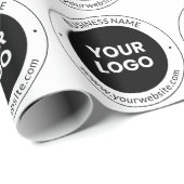 Bedrijfsnaam & website of slogan, dank u enz. cadeaupapier (Rol Hoek)