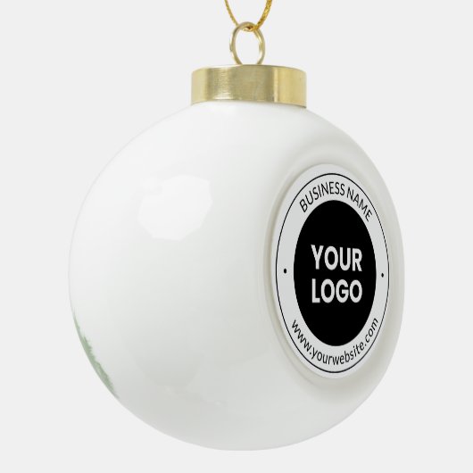 Bedrijfsnaam & website of slogan, dank u enz. keramische bal ornament (Links)