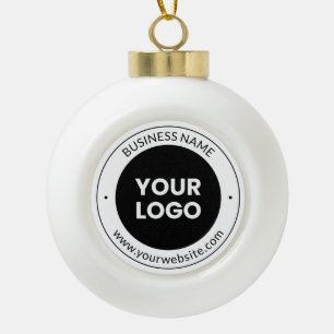 Bedrijfsnaam & website of slogan, dank u enz. keramische bal ornament
