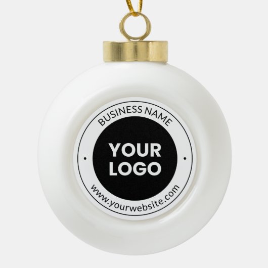 Bedrijfsnaam & website of slogan, dank u enz. keramische bal ornament (Voorkant)