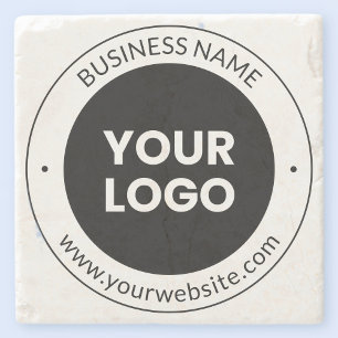 Bedrijfsnaam & website of slogan, dank u enz. stenen onderzetter