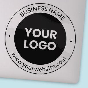 Bedrijfsnaam & Website of Slogan Transparant Sticker
