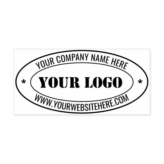 Bedrijfsnaam Website ovaal ontwerpstempel Zelfinktende Stempel (Design)