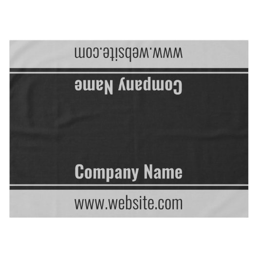 Bedrijfsnaam Zwart en Grijs Website Tekst Sjabloon Tafelkleed (Voorkant (Horizontaal))