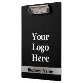 Bedrijfsnaam Zwart en Zilver Uw Logo Sjabloon Klembord (Links)