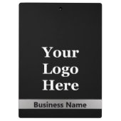 Bedrijfsnaam Zwart en Zilver Uw Logo Sjabloon Klembord (Achterkant)