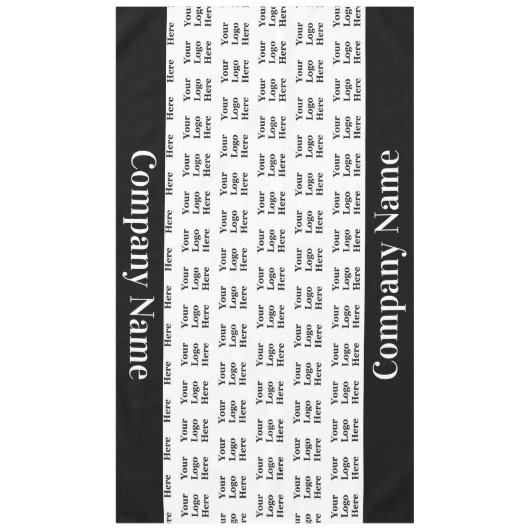 Bedrijfsnaam Zwart-wit Logo Hier Patroon Tafelkleed (Voorkant)