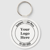 Bedrijfsnaam Zwart-wit Logo Telefoonnummer Sleutelhanger (Voorkant)