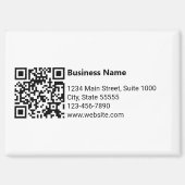 Bedrijfsnaam Zwart Wit QR Code Adres Telefoon Magneet (Voorkant)