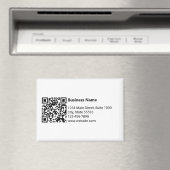 Bedrijfsnaam Zwart Wit QR Code Adres Telefoon Magneet (Insitu (Vaatwasser))