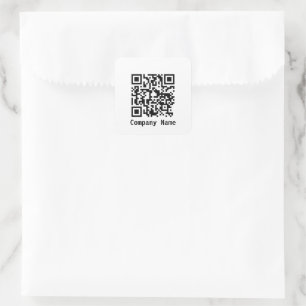 Bedrijfsnaam Zwart-wit QR Code Sjabloon Vierkante Sticker