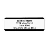Bedrijfsnaam Zwart-wit Retouradres Etiket (Voorkant)