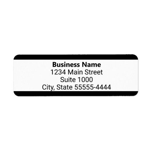 Bedrijfsnaam Zwart-wit Retouradres Etiket (Voorkant)