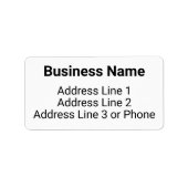 Bedrijfsnaam Zwart Wit Telefoonnummer & Adres Etiket (Voorkant)