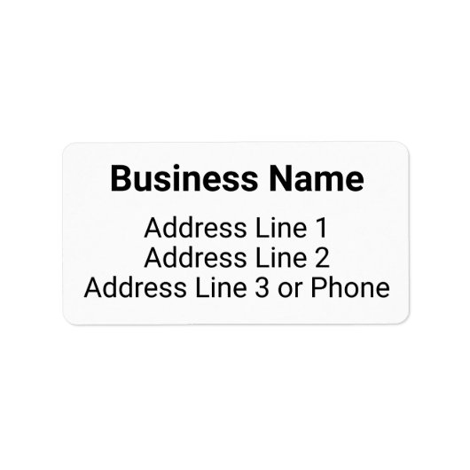 Bedrijfsnaam Zwart Wit Telefoonnummer & Adres Etiket (Voorkant)