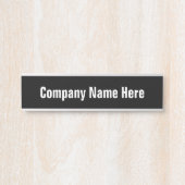 Bedrijfsnaam Zwarte en Witte Sjabloon Deurbordje (Voorkant)