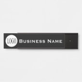 Bedrijfsnaam Zwarte Kantoor Deurteken Deurbordje (Voorkant)