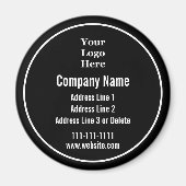 Bedrijfsnaam Zwarte Wittekst Uw Logo hier Magneet (Voorkant)