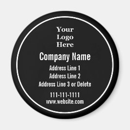 Bedrijfsnaam Zwarte Wittekst Uw Logo hier Magneet