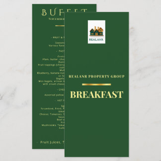 Bedrijfsontbijt Menu Kaart Logo Elegante Groen
