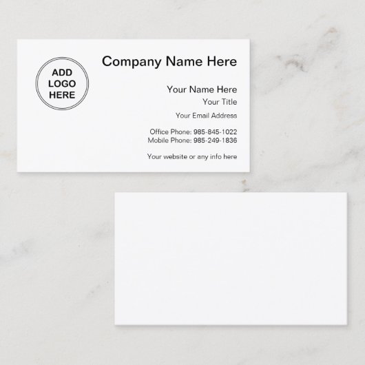 Bedrijfsontwerp voor Logo Visitekaartje (Voorkant / Achterkant)