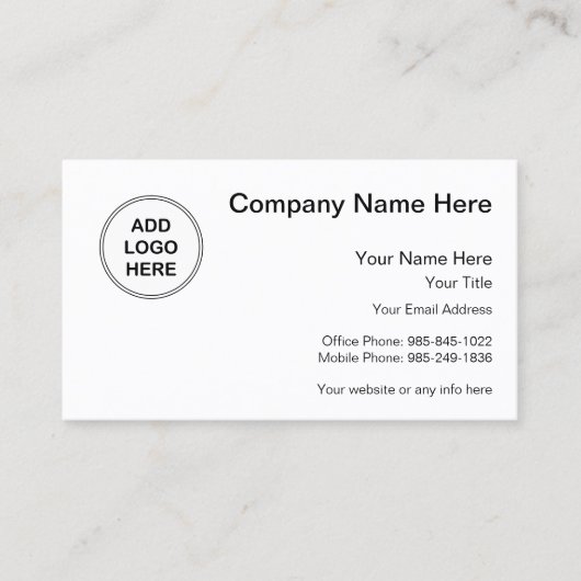 Bedrijfsontwerp voor Logo Visitekaartje (Voorkant)