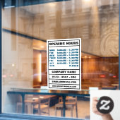Bedrijfsopeningsuren en informatie raamsticker (Cafe Raam)
