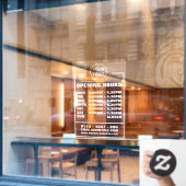 Bedrijfsopeningsuren, Informatie en Logo Raamsticker (Cafe Raam)