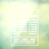 Bedrijfsopeningsuren, Informatie en Logo Raamsticker (Vel 3)