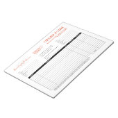 Bedrijfsorderformulier voor aangepaste sieraden va notitieblok (Schuin)