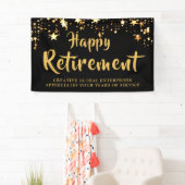 Bedrijfspensioenmaatschappij Black en Gold Stars Spandoek (Insitu)