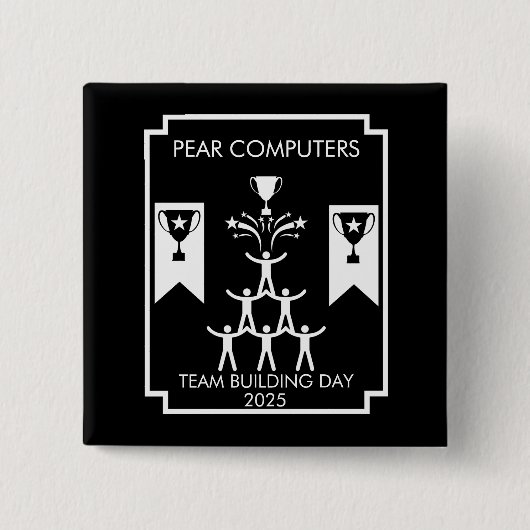 Bedrijfspersoneel Teambuilding Event Vierkante Button 5,1 Cm (Voorkant)