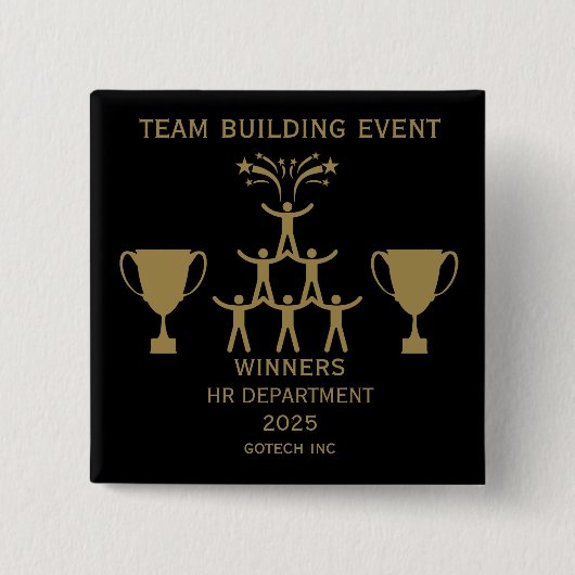 Bedrijfspersoneel Teambuilding Event Vierkante Button 5,1 Cm (Voorkant)