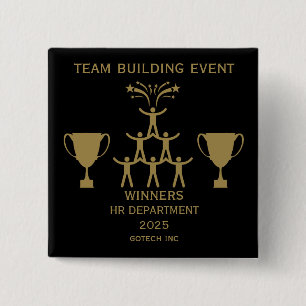 Bedrijfspersoneel Teambuilding Event Vierkante Button 5,1 Cm