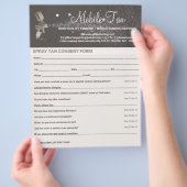 Bedrijfsplan voor professionele spray-tan-toestemm flyer (Hand)