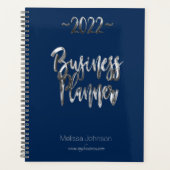 Bedrijfsplanner 2022 Blauw en Grijs Manuscript Mod Planner (Voorkant)