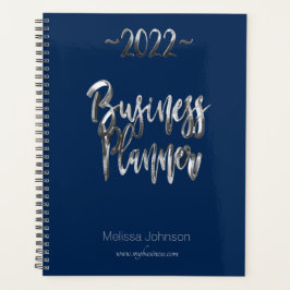 Bedrijfsplanner 2022 Blauw en Grijs Manuscript Mod Planner