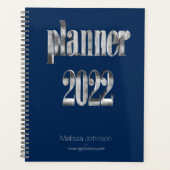 Bedrijfsplanner 2022 Blauw en Grijs Manuscript Mod Planner (Voorkant)