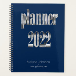 Bedrijfsplanner 2022 Blauw en Grijs Manuscript Mod Planner