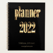 Bedrijfsplanner 2022 - zwart en gouden Matig Manus Planner (Voorkant)