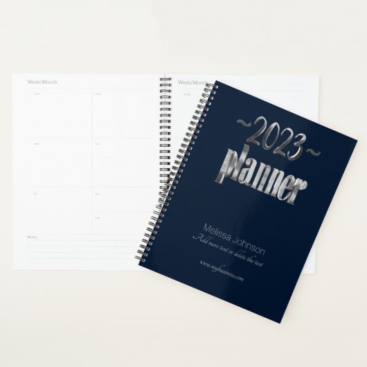 Bedrijfsplanner 2023 Blauw en Grijs Manuscript Mod Planner (Display)