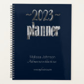 Bedrijfsplanner 2023 Blauw en Grijs Manuscript Mod Planner (Voorkant)
