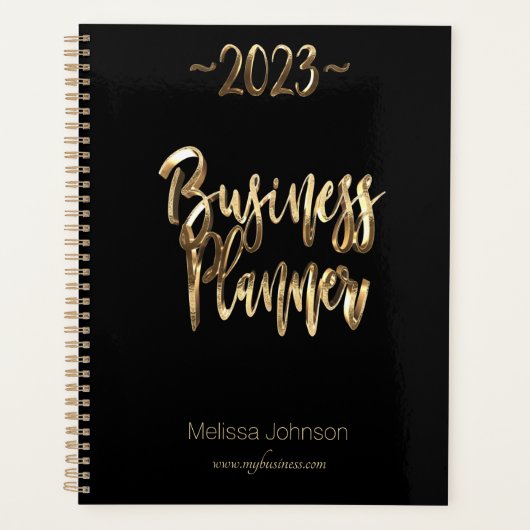 Bedrijfsplanner 2023 - zwart en gouden Matig Manus Planner (Voorkant)