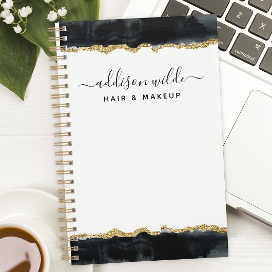 Bedrijfsplanner voor zwarte en Gold Waterverf Planner