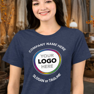 Bedrijfspromo T-shirt voor cirkelvormig logo met t