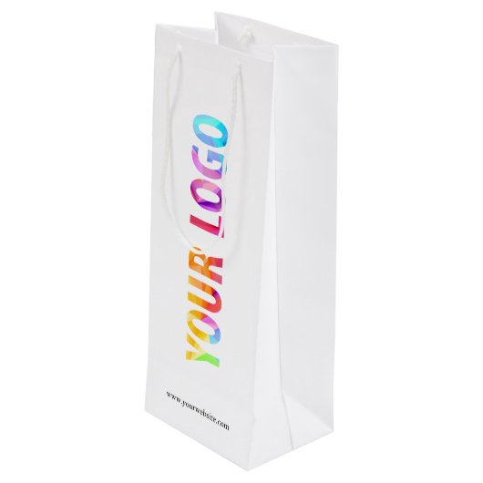 Bedrijfspromotiegeschenk met eigen bedrijfslogo wijn cadeautas (Achterkant Gekanteld)