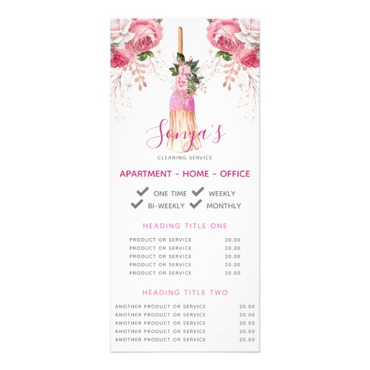 Bedrijfspromotieruimte voor reinigingsservice reclamekaart (Voorkant)