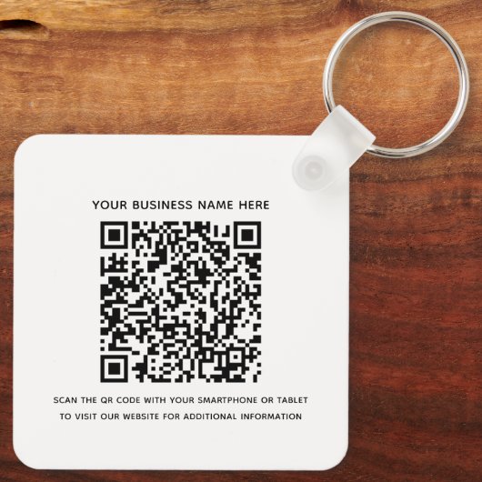 BedrijfsQR Code en de Werknemers van het Bedrijf Sleutelhanger (Achterkant)