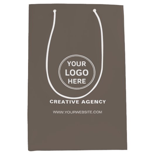 Bedrijfsreclame met eigen logo medium cadeauzakje (Voorkant)