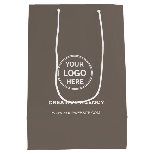 Bedrijfsreclame met eigen logo medium cadeauzakje (Achterkant)